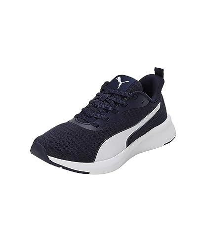 PUMA Mixte Flyer Lite Chaussure de Course sur Route, Bleu Marine Blanc, 42 EU