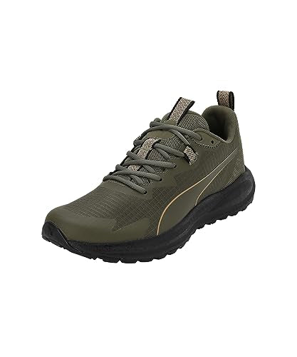 PUMA Mixte Twitch Runner Trail Chaussure de Course sur Route, Olive Black, 44.5 EU