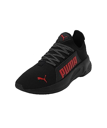 PUMA Homme Softride Premier Slip-on Chaussure de Course sur Route, Noir pour Tous Les Temps, Rouge, Gris foncé, 43 EU