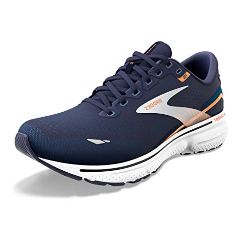 Brooks Homme Ghost 15 Sneaker, Peacoat/Blue/Orange Pop, 44 EU