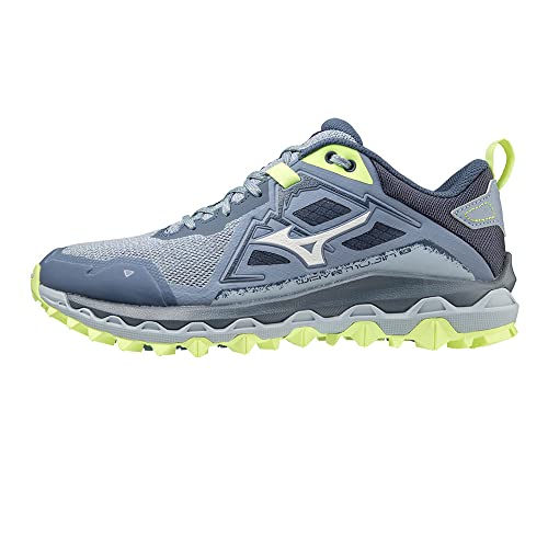 Mizuno Femme Wave Mujin 8 Chaussure de Trail, Troposphere WHT Neolime, 37 EU