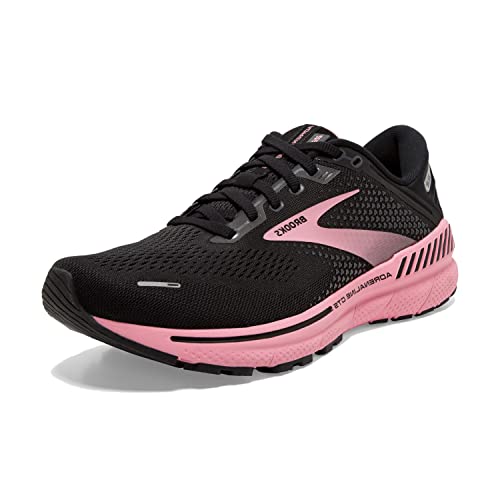 Brooks Femme Adrenaline GTS 22 Chaussure de Course, Black Dianthus Silver, 42 EU Étroit